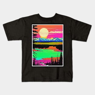 Hiking Addict Nature's Positivity Obsession Vintage Aesthetic 60s Kids T-Shirt